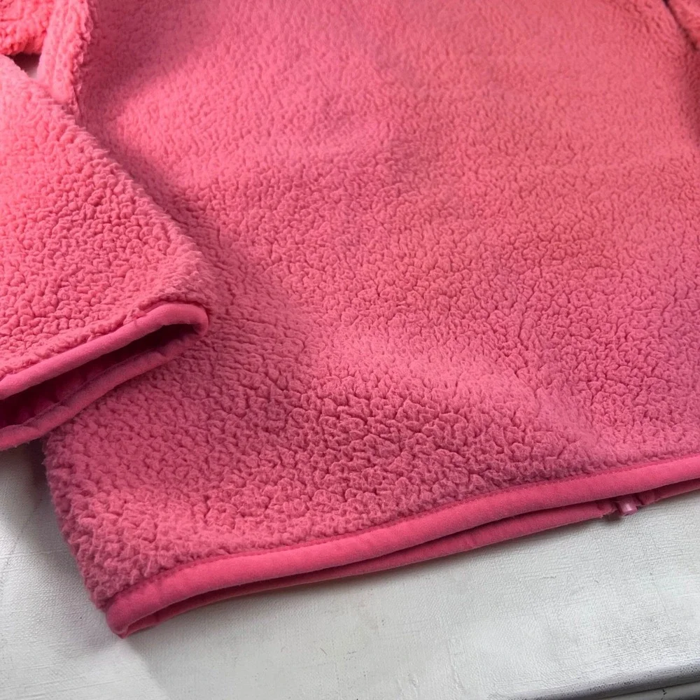 Columbia Coral Pink Fuzzy Fleece Jacket XL Full‎ Zip Girls Outdoor, Cozy READ